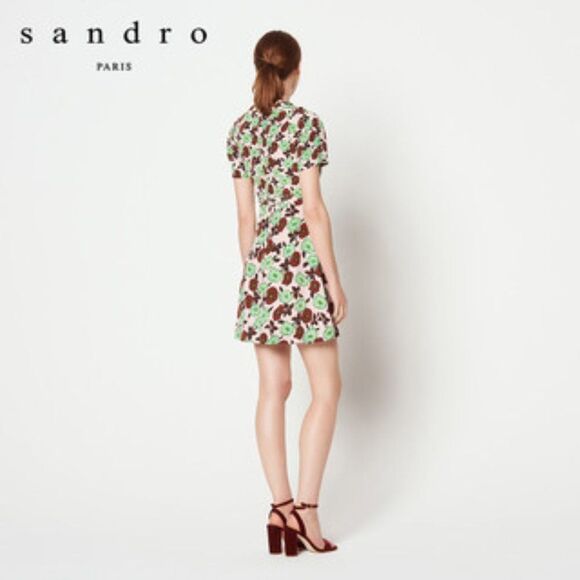 Sandro Petale Floral Silk Dress - Picture 2 of 8